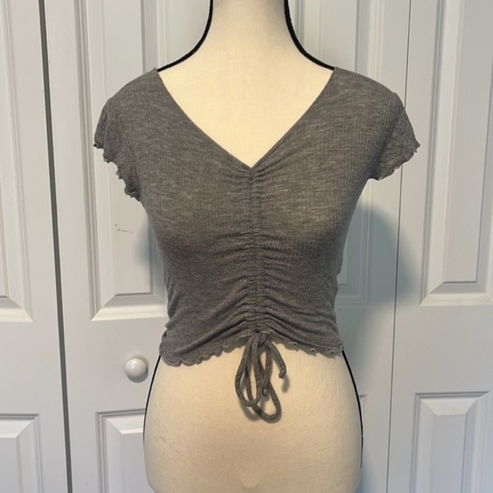Antistar grey ruched cropped tank top size XS worn twice